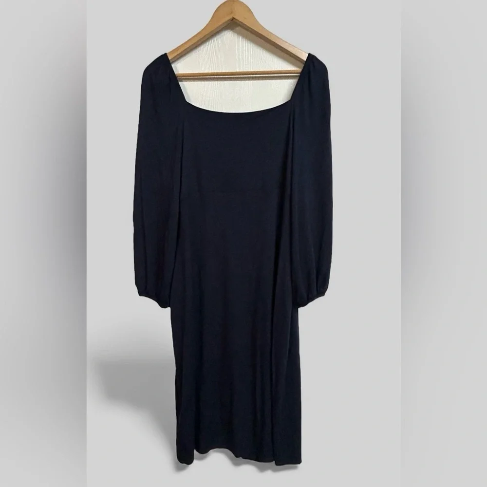 Boden Navy Blue Square Neck Jersey Dress Size 12P Petite - Picture 5 of 8